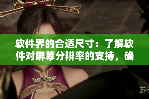 軟件界的合適尺寸：了解軟件對屏幕分辨率的支持，確保最佳顯示效果