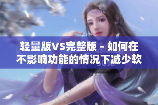 輕量版VS完整版 - 如何在不影響功能的情況下減少軟件體積