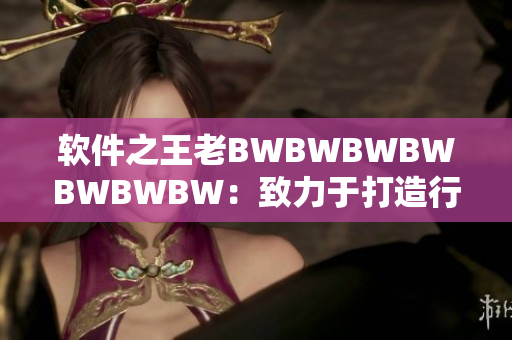 軟件之王老BWBWBWBWBWBWBW：致力于打造行業(yè)領先的創(chuàng)新軟件
