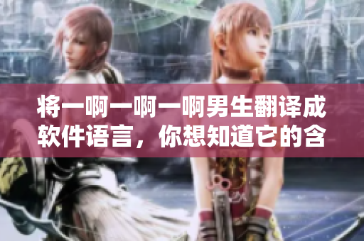將一啊一啊一啊男生翻譯成軟件語言，你想知道它的含義嗎？