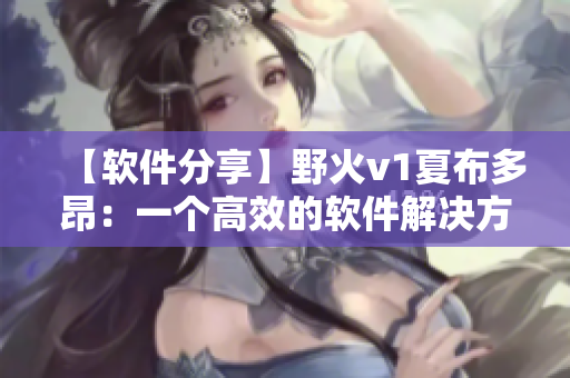 【軟件分享】野火v1夏布多昂：一個高效的軟件解決方案
