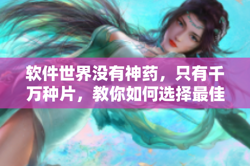軟件世界沒有神藥，只有千萬種片，教你如何選擇最佳方案