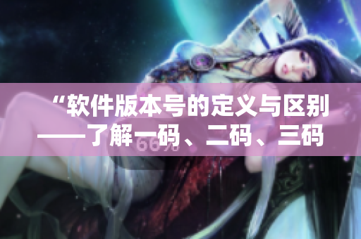“軟件版本號的定義與區(qū)別——了解一碼、二碼、三碼版本號”