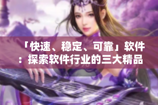 「快速、穩(wěn)定、可靠」軟件：探索軟件行業(yè)的三大精品區(qū)域
