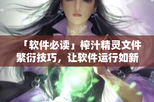 「軟件必讀」榨汁精靈文件繁衍技巧，讓軟件運行如新！