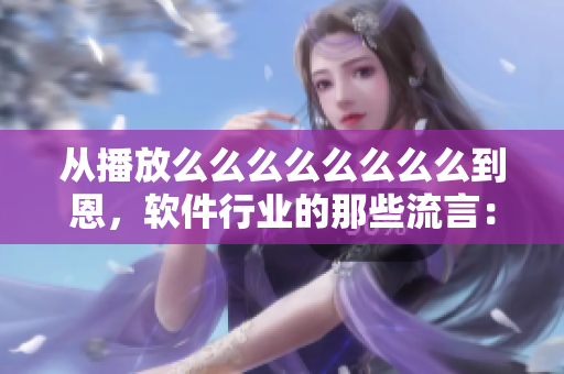 從播放么么么么么么么么到恩，軟件行業(yè)的那些流言：軟件行業(yè)揭秘