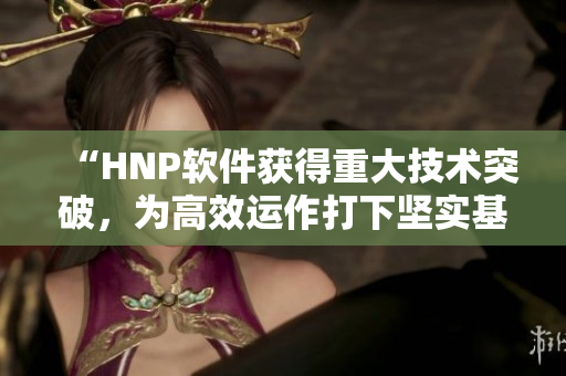 “HNP軟件獲得重大技術(shù)突破，為高效運(yùn)作打下堅(jiān)實(shí)基礎(chǔ)！”