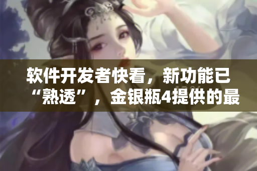 軟件開發(fā)者快看，新功能已“熟透”，金銀瓶4提供的最新更新讓您事半功倍！