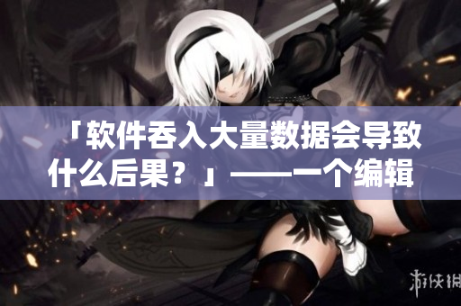 「軟件吞入大量數(shù)據(jù)會導致什么后果？」——一個編輯的研究