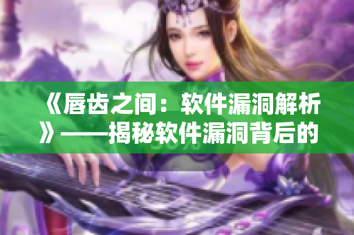 《唇齒之間：軟件漏洞解析》——揭秘軟件漏洞背后的黑色產(chǎn)業(yè)鏈