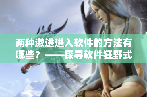 兩種激進(jìn)進(jìn)入軟件的方法有哪些？——探尋軟件狂野式突圍方法！