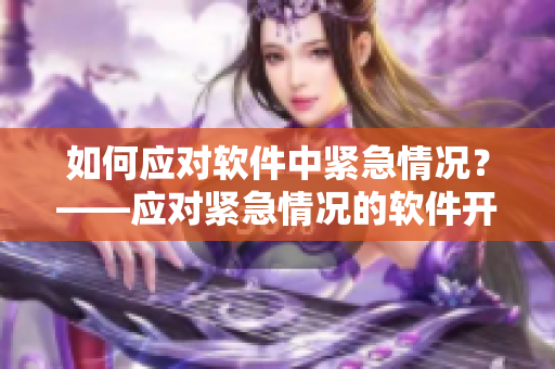 如何應(yīng)對(duì)軟件中緊急情況？——應(yīng)對(duì)緊急情況的軟件開發(fā)指南