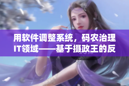 用軟件調(diào)整系統(tǒng)，碼農(nóng)治理IT領(lǐng)域——基于攝政王的反思與啟示