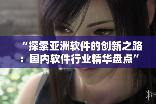 “探索亞洲軟件的創(chuàng)新之路：國內(nèi)軟件行業(yè)精華盤點”