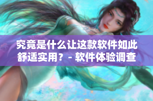 究竟是什么讓這款軟件如此舒適實(shí)用？- 軟件體驗(yàn)調(diào)查報(bào)告