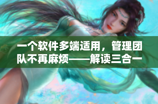 一個(gè)軟件多端適用，管理團(tuán)隊(duì)不再麻煩——解讀三合一管理軟件