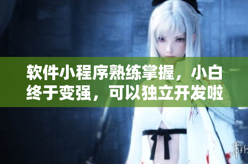 軟件小程序熟練掌握，小白終于變強，可以獨立開發(fā)啦！