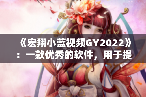 《宏翔小藍(lán)視頻GY2022》：一款優(yōu)秀的軟件，用于提高效率和創(chuàng)造力
